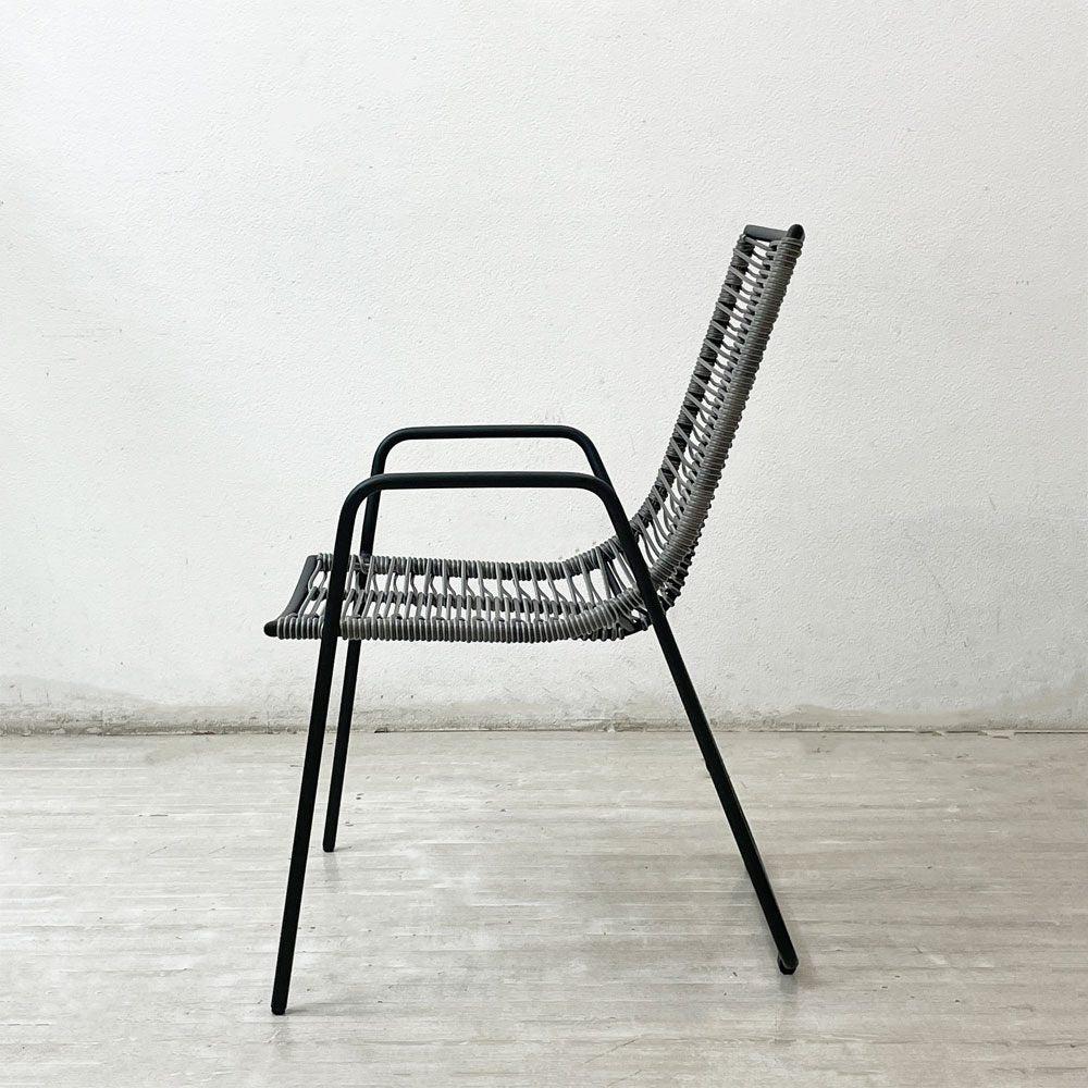 ボーコンセプト Bo Concept エルバ ELBA チェア ガーデンチェア アームチェア ポリエチレンシート スチールフレーム デンマーク 北欧家具 美品 B ●