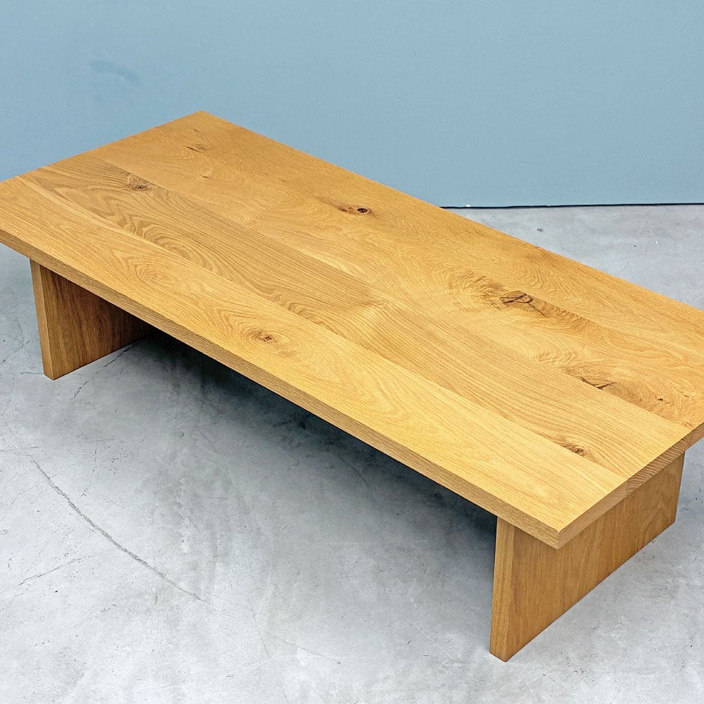 無印良品 MUJI リアルファニチャー 無垢材ローテーブル ベンチ オーク材 W135cm ナチュラル ◎
