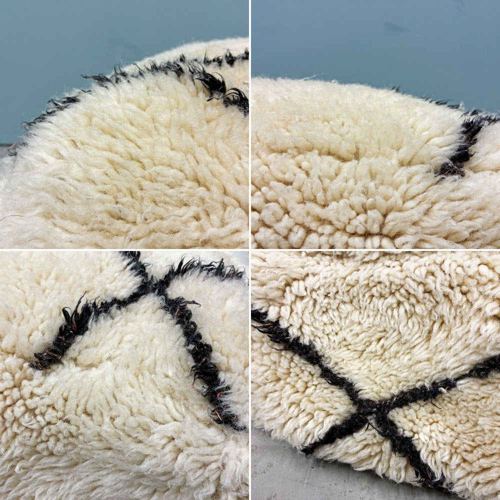 ベニワレン プフ POUF モロッコインテリア 天然ウール100% 手織り ハンドメイド オットマン クッション ◎