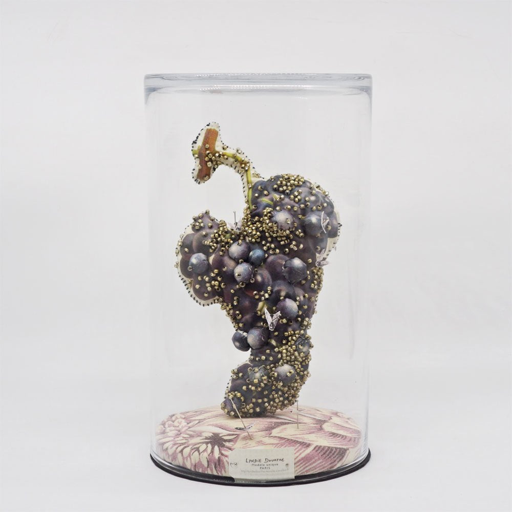 リンディ・ドゥルト Lyndie Dourthe ガラスドーム アートオブジェ ぶどう H20.5cm H.P.FRANCE取扱 ●