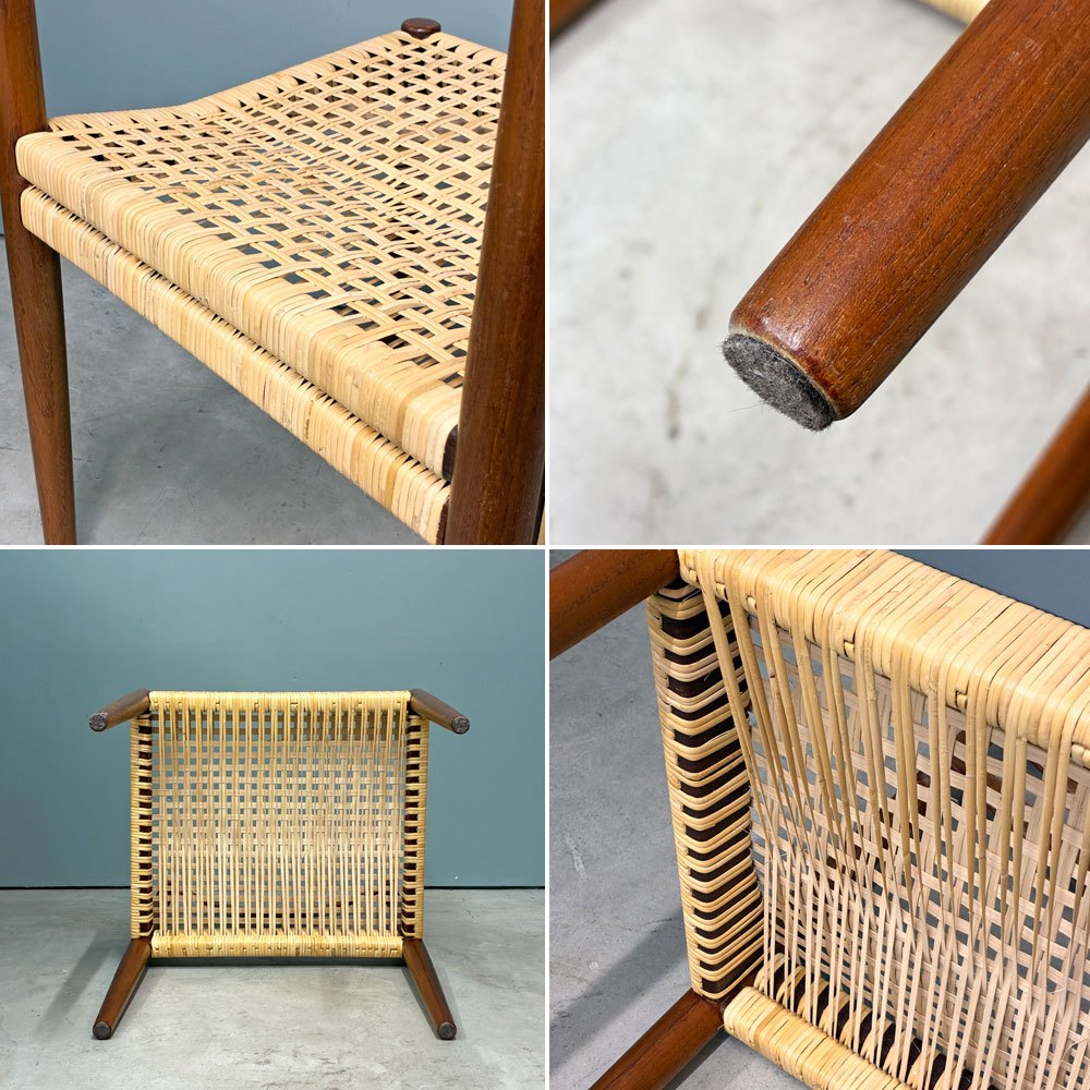 Randers Mobelfabrik Model.57 ダイニングチェア チーク材ｘラタン ラダーバック Kurt Østervig デンマーク 北欧ビンテージ ◎