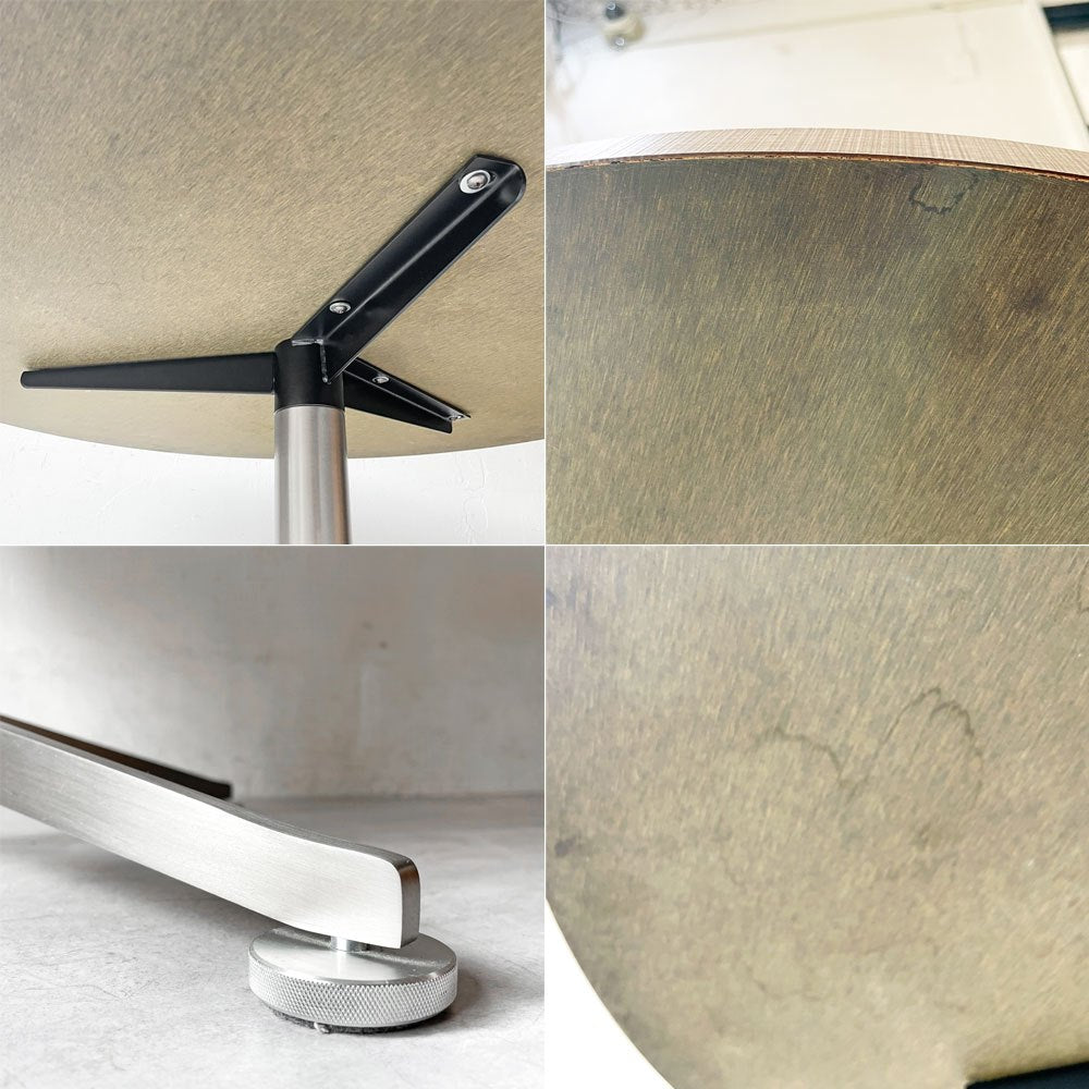 モダンデザイン ラウンド カフェテーブル Round CafeTable ダイニングテーブル Φ90㎝ スチールレッグ アジャスター付き ★