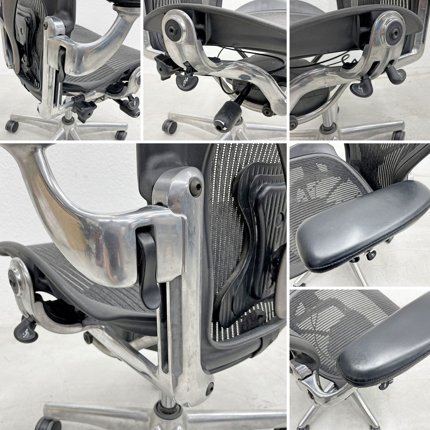ハーマンミラー Herman Miller アーロンチェア Bサイズ ポスチャーフィット クラシックカーボンメッシュ ポリッシュドアルミベース ビル・スタンフ ＆ ドン・チャドウィック 〓