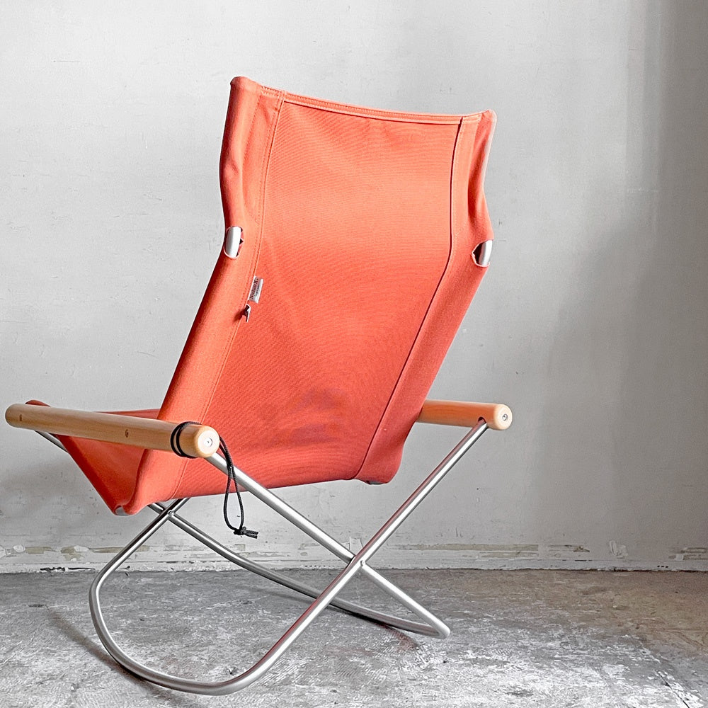 ニーチェアX  NY chair X フォールディングチェア ロッキング 折り畳み ナチュラル×レンガ MoMA 藤栄 新居 猛 ■