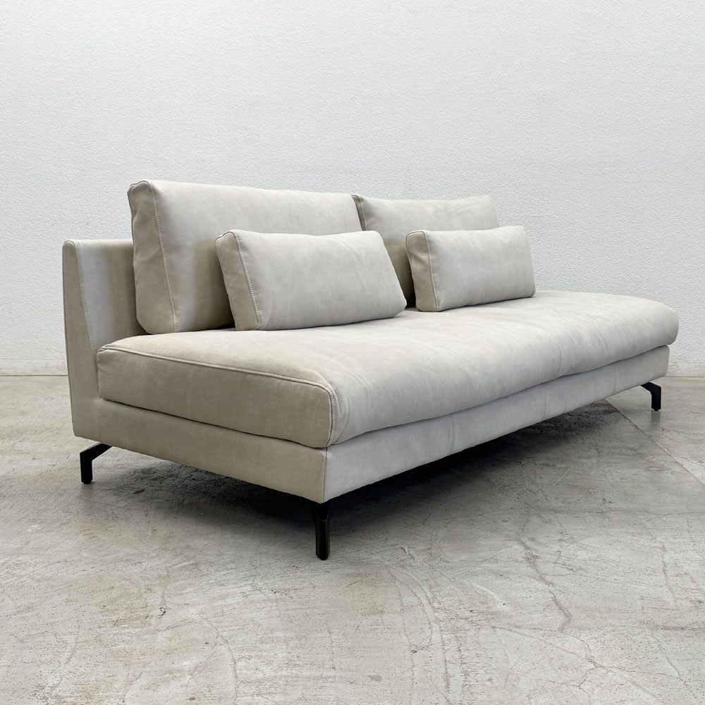 リラックスフォーム RELAXFORM グラシエーロ GLACIERO 3人掛けソファ W188cm プライムレザーテックス プラチナグレー 関家具 定価￥113,000- C 〓