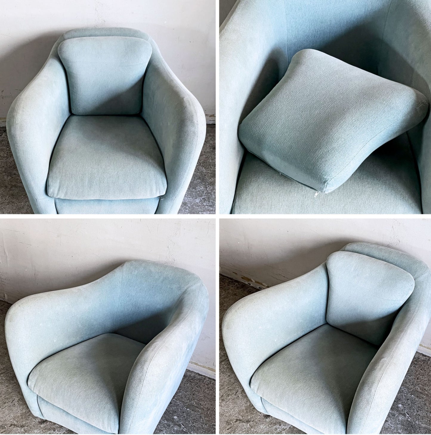 イデー IDEE ミニミラーアームチェア MINI MILLER ARM CHAIR パーソナルチェア シングルソファ ファブリック ブルーグレー ■