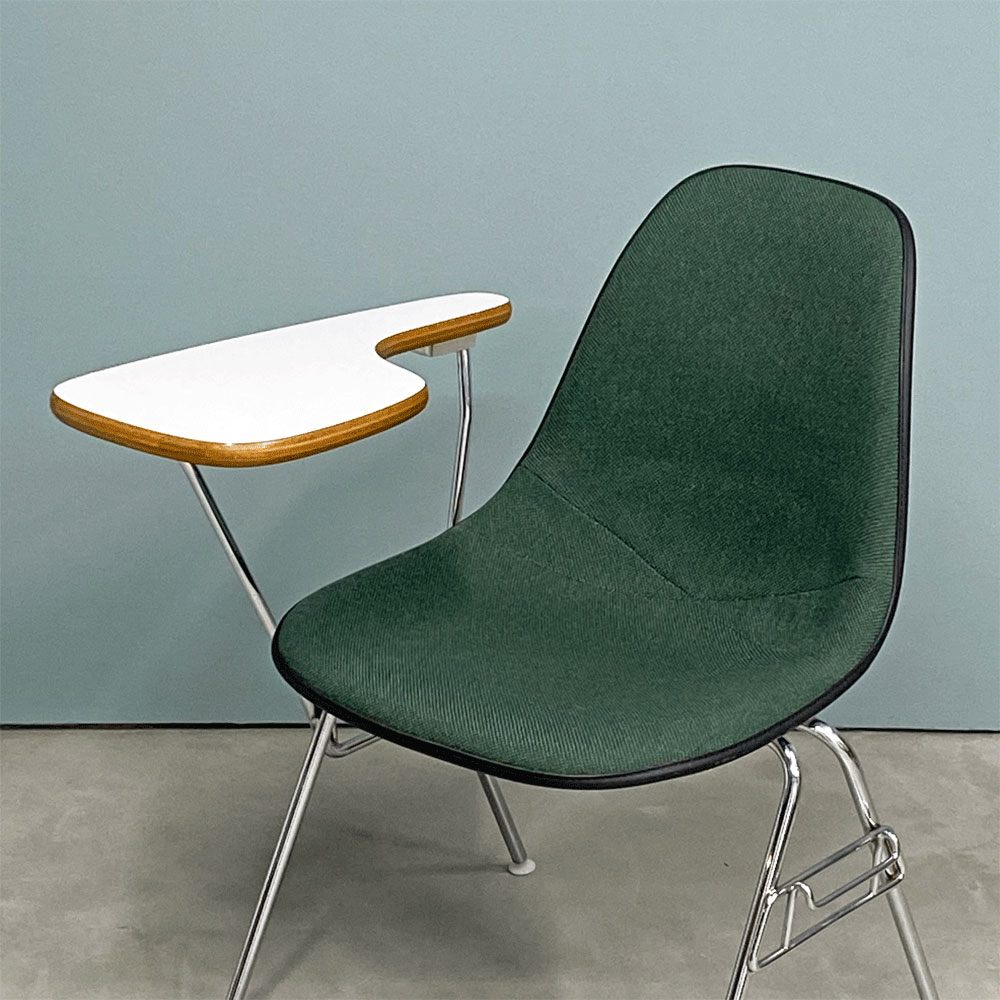 ハーマンミラー Herman Miller サイドシェルチェア セカンド 2nd ビンテージ アプホルスター スクールベース 肘掛けテーブル付 イームズ ミッドセンチュリー A ◎