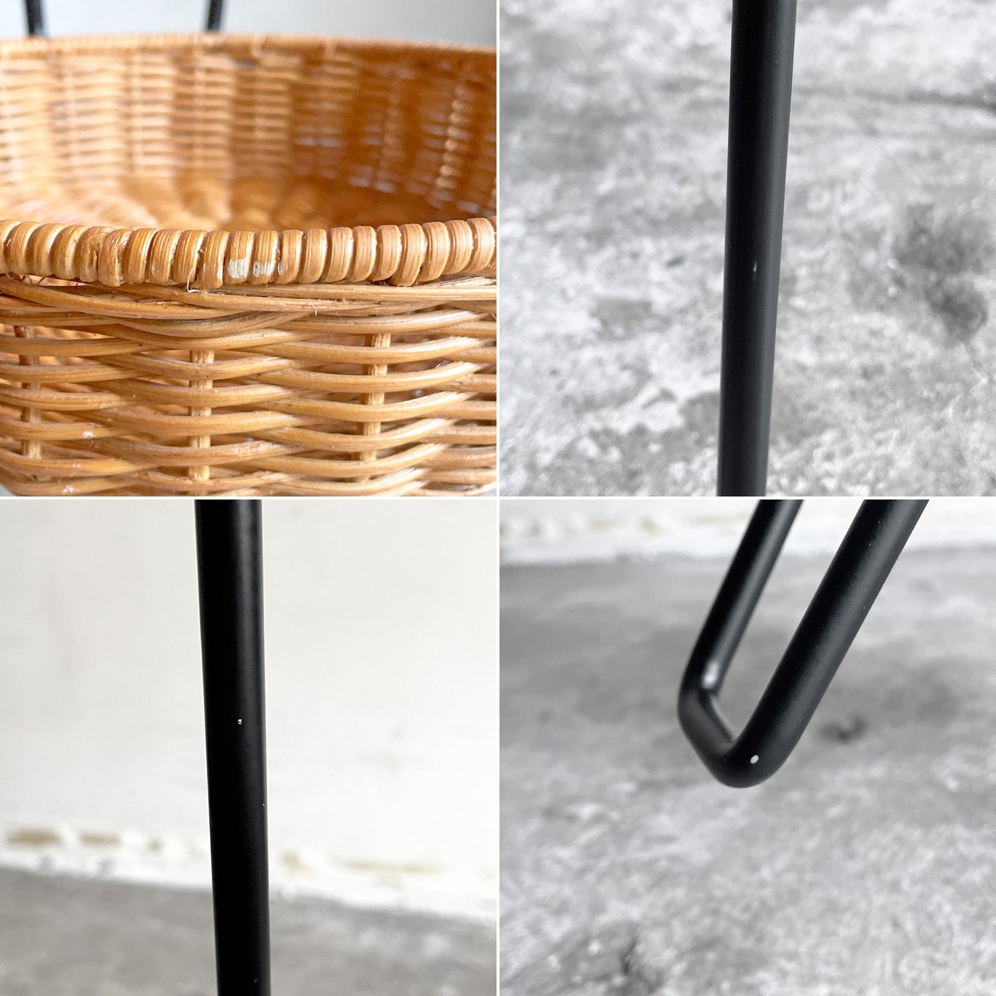 イデー IDEE ワラビー WALLABY SIDE TABLE サイドテーブル ラタン スチール ブラック ナチュラルデザイン ■