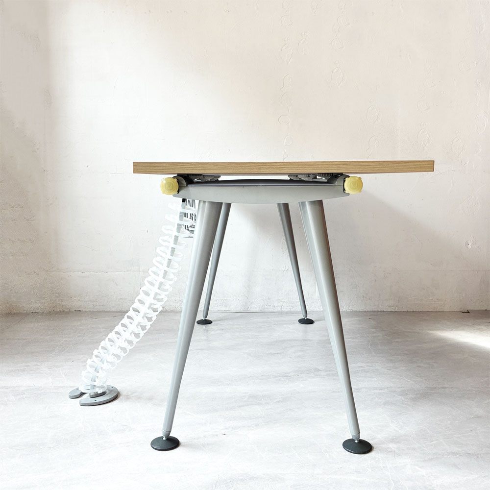 ハーマンミラー Herman Miller アバックエンバイロメンツ ABAK ミーティングテーブル デスク ワークテーブル W140cm オークカラー ケーブルスパイン付き ティム・ウォレス ★