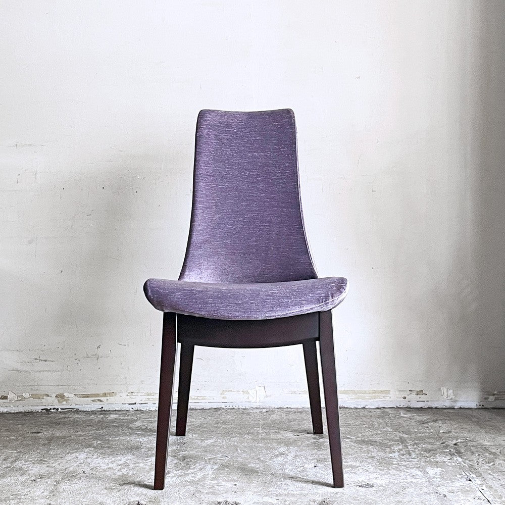 カワジュン KAWAJUN ドリディナチェア DORIDINA CHAIR ダイニングチェア ダークブラウンフレーム ファブリック パープル モールドウレタン モダンデザイン ■