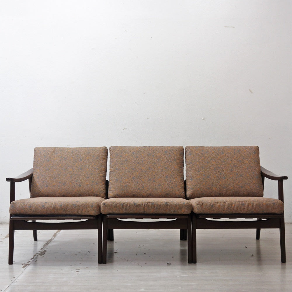 マルニ木工 maruni ビンテージ みやじま 3pソファ セパレート フレームチェア 孔雀マルニ オールドマルニ ●