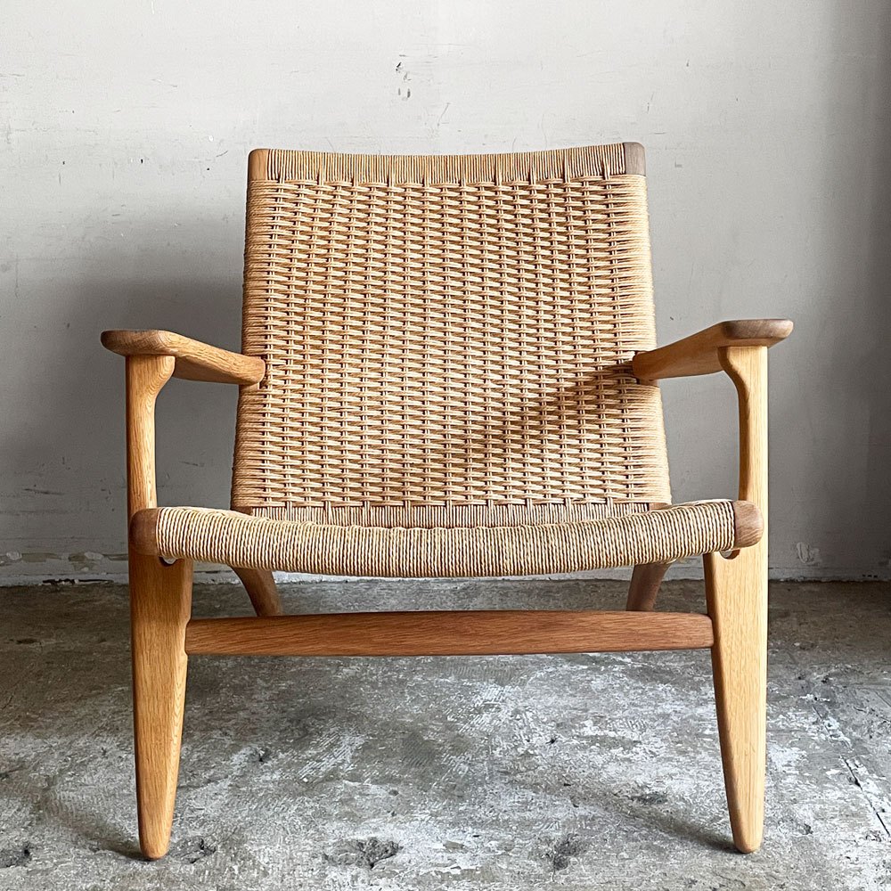 カールハンセン＆サン Carl Hansen & Son CH25 ラウンジチェア オーク材 ペーパーコード ハンス・J・ウェグナー ビンテージ 北欧家具 ■