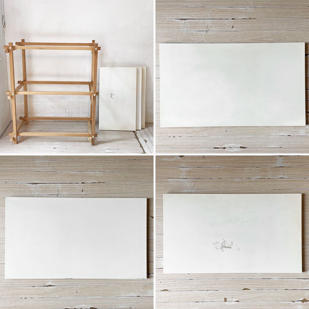 ヘイ HAY WOODY SHELVING 2.0 COLUMN LOW シェルフ オーク材×スチール オープンシェルフ 飾り棚 ホワイト 北欧 デンマーク 定価￥61,600- ★