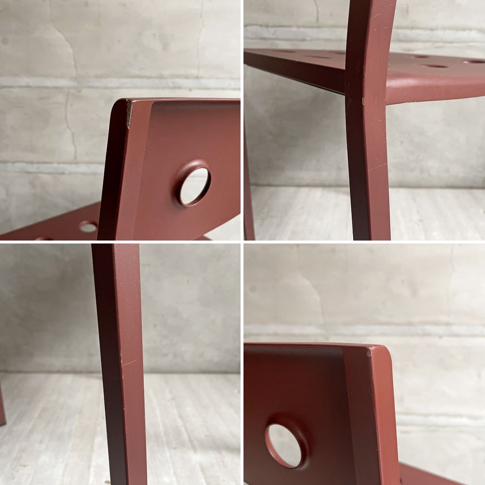 ヘイ HAY バルコニーチェア BALCONY CHAIR ダイニングチェア ガーデンチェア アイアンレッド ロナン＆エルワン・ブルレック 北欧 デンマーク 2脚SET 合計定価￥88,000-♪