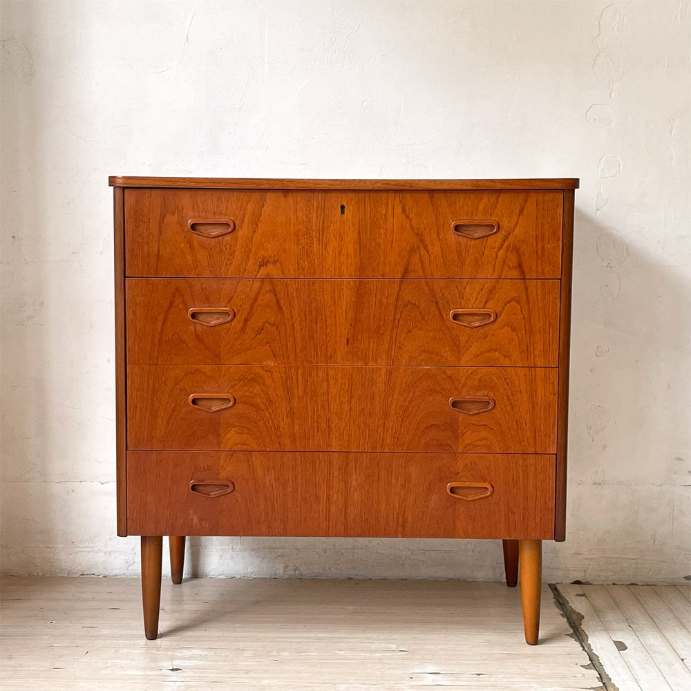 北欧ビンテージ Scandinavian チーク材 チェスト Teakwood 4dr Chest スウェーデン Sweden Vintage ★