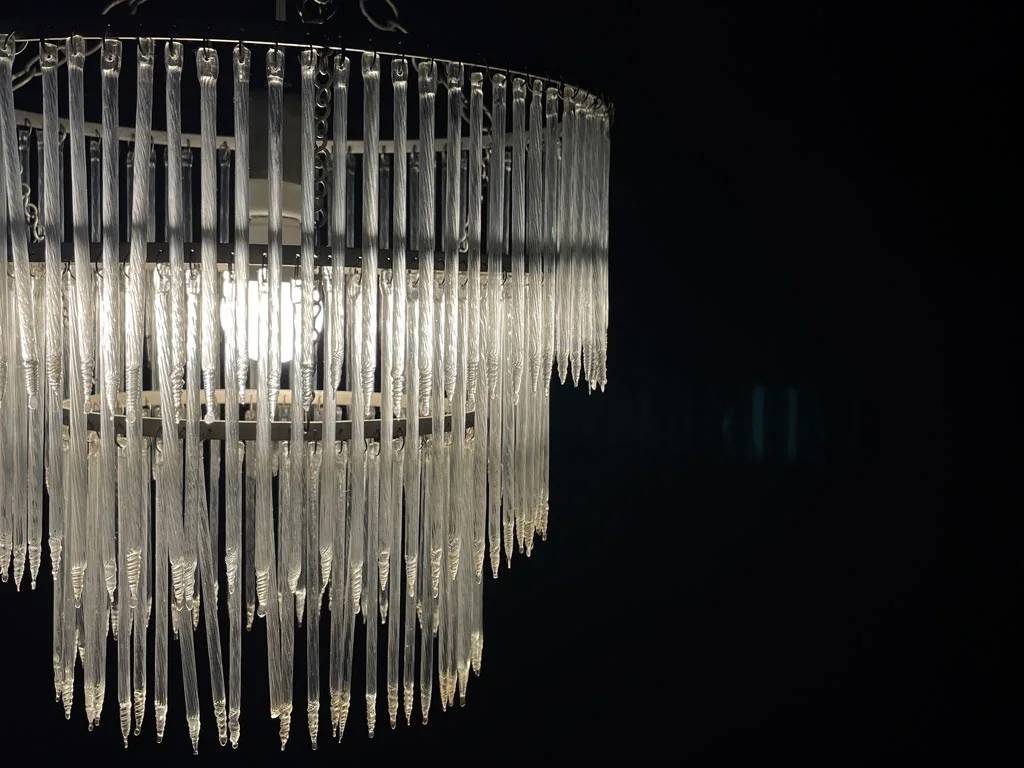 3ラウンドフレーム アイシクル シャンデリア 3Tiered Icicle Glass Chandelier ペンダントライト 〓