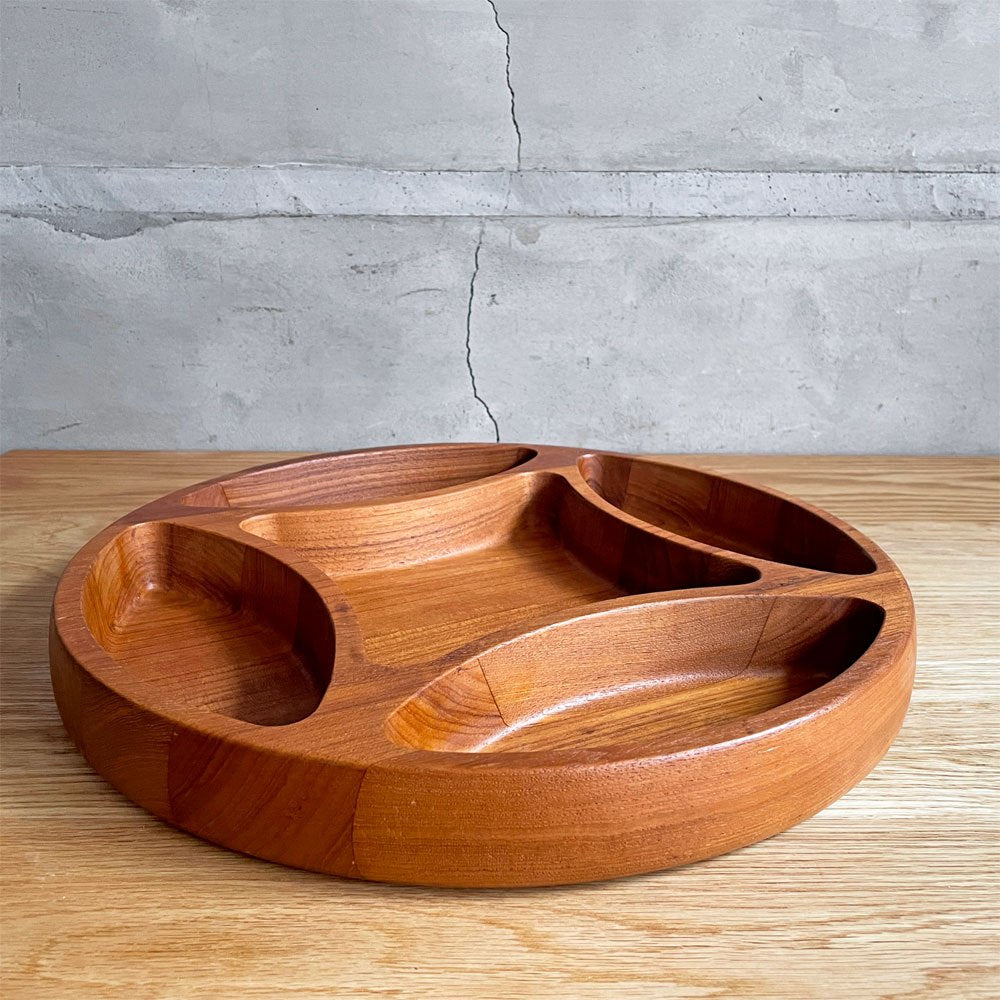 ダンスク DANSK スナックトレイ ボウル チーク無垢材 イェンス・クイストゴー Jens.H.Quistgaard ビンテージ 北欧食器 ♪