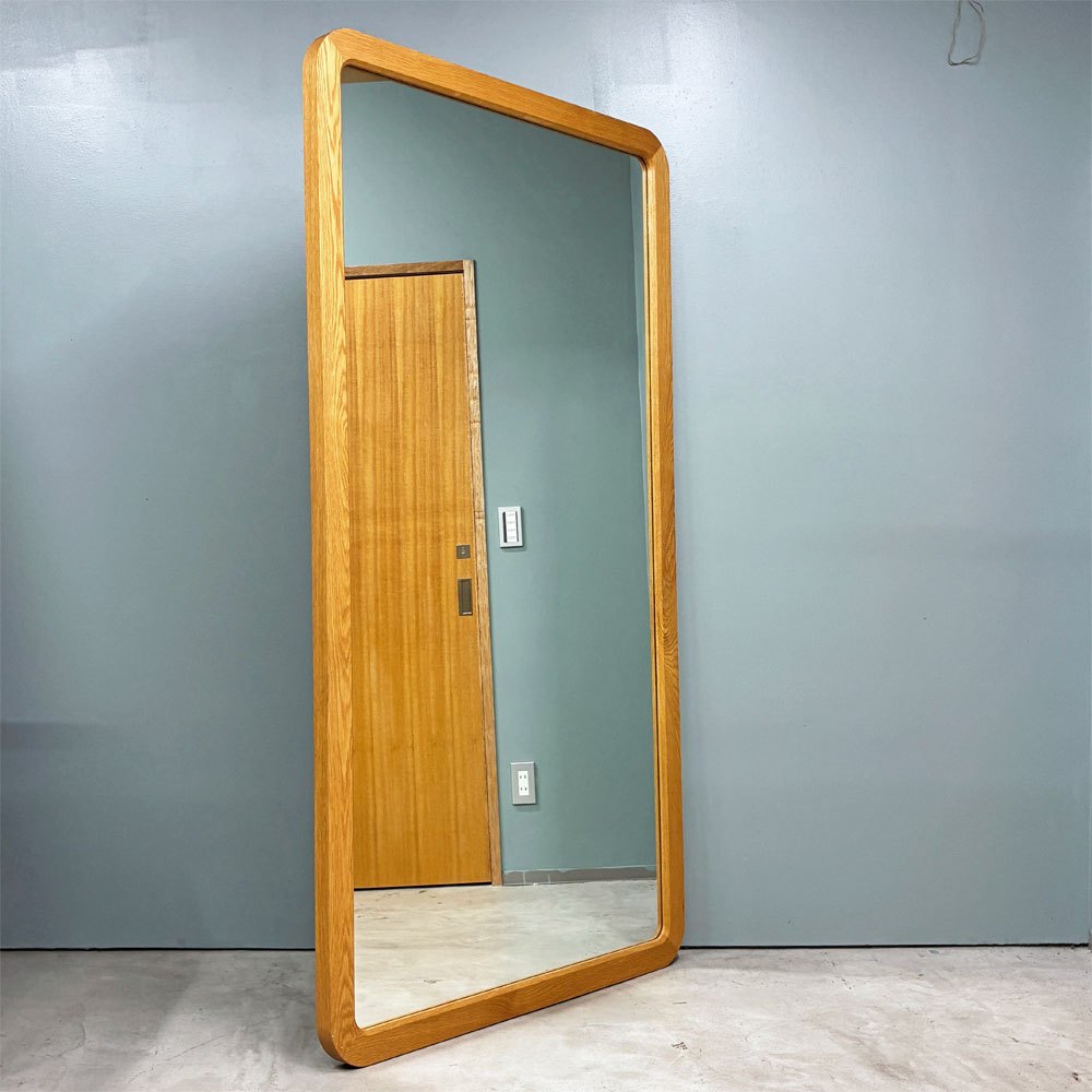 モーブレーワークス MOBLEY WORKS 大型ウォールミラー ハンギングミラー オーク無垢材 幅100cm 高さ185cm 店舗什器 ◎