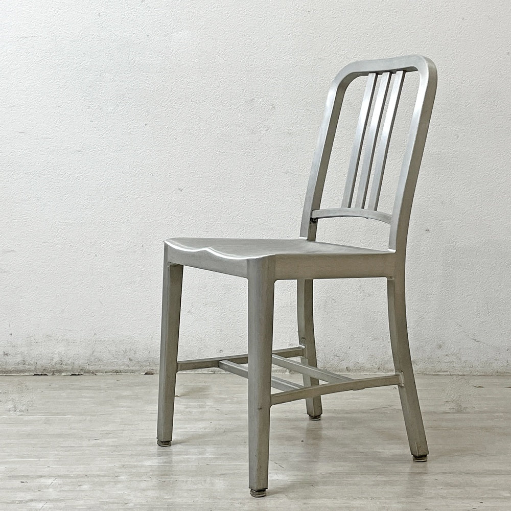 エメコ emeco ネイビー NAVY チェア No.1006 ダイニングチェア ブラッシュドアルミ インダストリアル ミッドセンチュリーデザイン ●