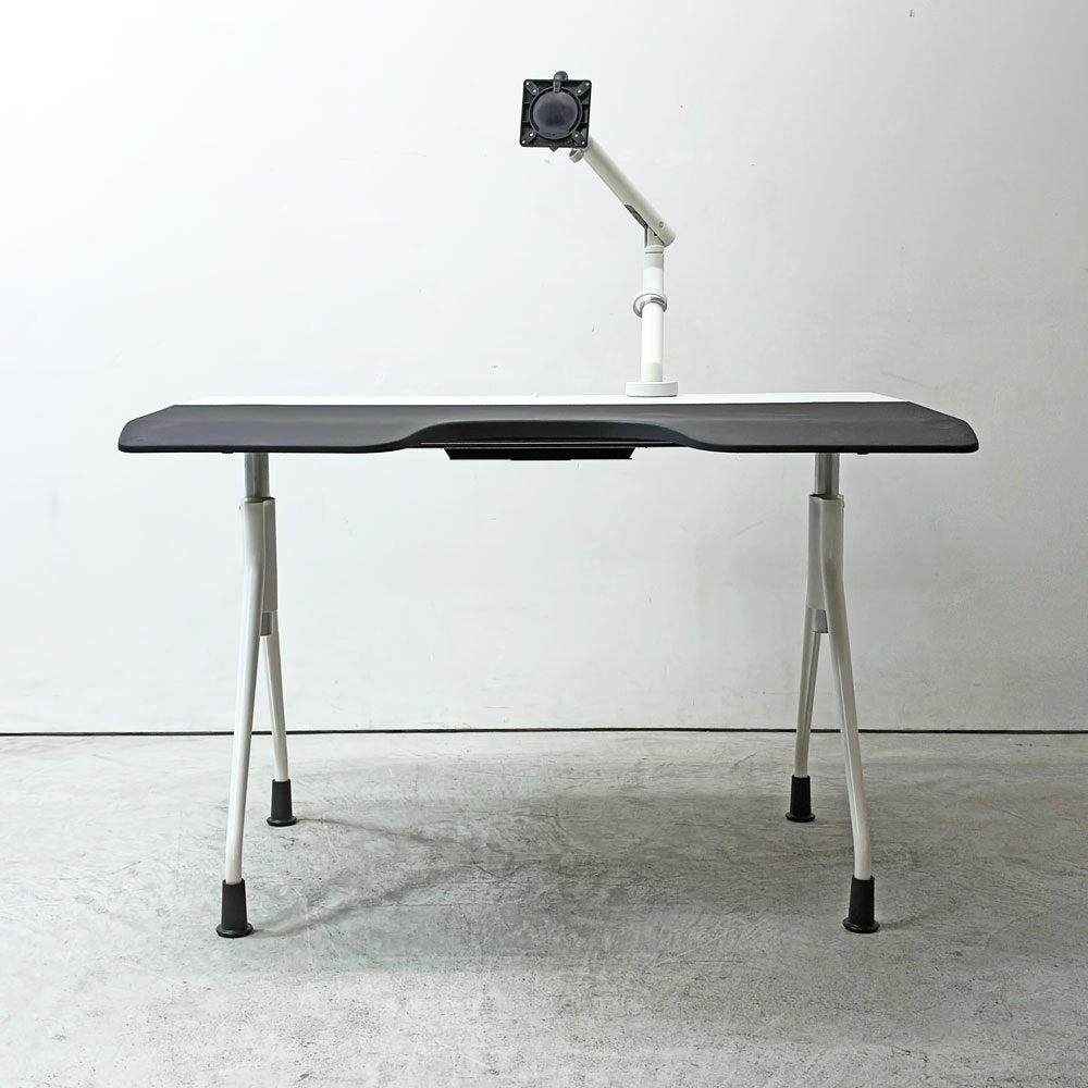 ハーマンミラー Herman Miller エンベロップデスク Envelop Desk スライド天板 & 高さ調節機能 ビル・スタンフ ジェフ・ウェバー モニターアーム付き A ●