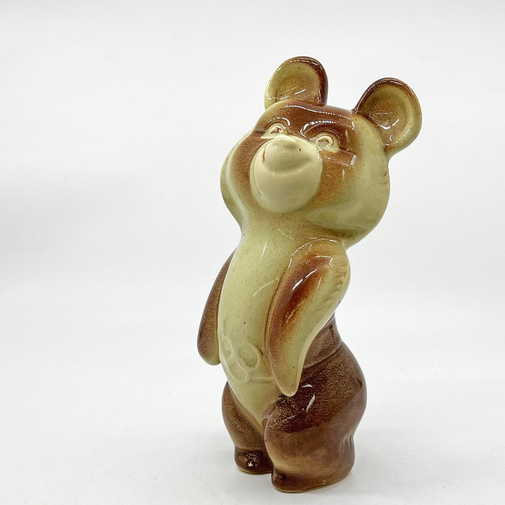 こぐまのミーシャ Misha Миша 陶製 オブジェ 置物 モスクワオリンピック マスコットキャラクター ロシア 旧ソ連 1980年 ビンテージ H22cm ●