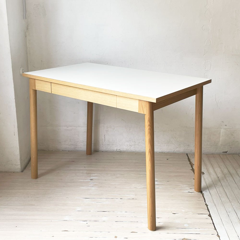 イデー IDEE スティルト テーブル STILT TABLE 1000 ホワイト デスク メラミン×オーク材 マリナ・ボーティエ Marina Bautier 定価 \69,900- 美品 ★