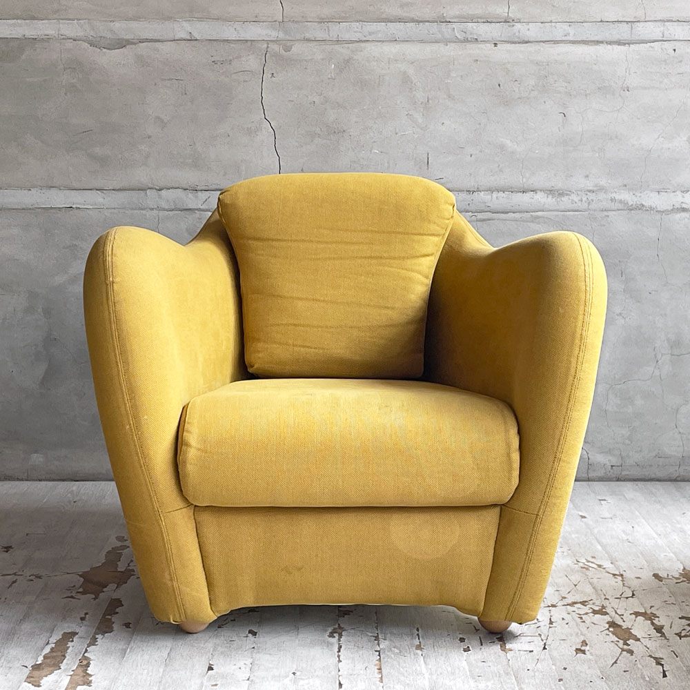 イデー IDEE ミニミラーアームチェア MINI MILLER ARM CHAIR パーソナルチェア シングルソファ ファブリック イエロー 廃番カラー ♪