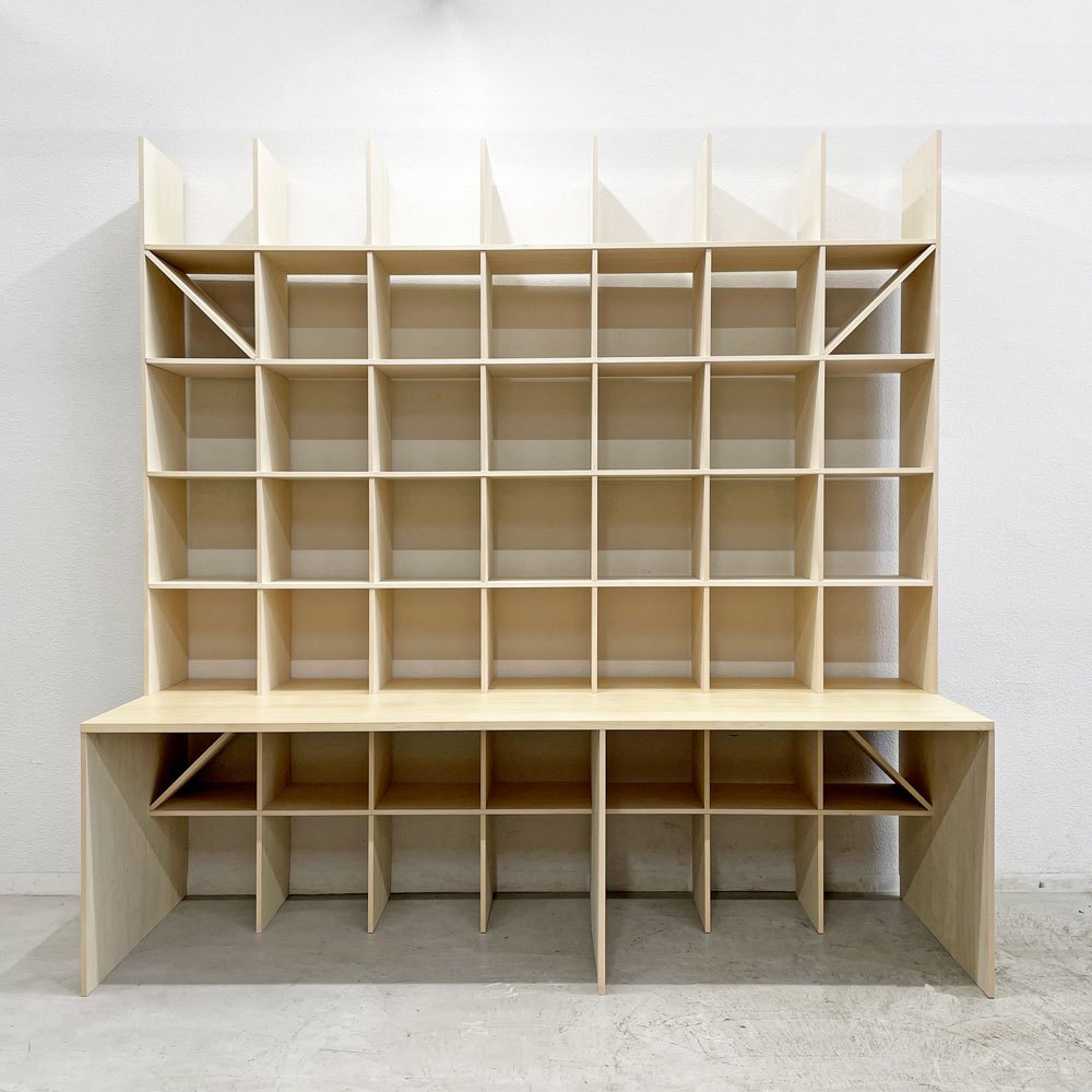 マルゲリータ margherita カウンター付き本棚 デスク オープンシェルフ 書棚 縦7コマ×横7コマ 〓