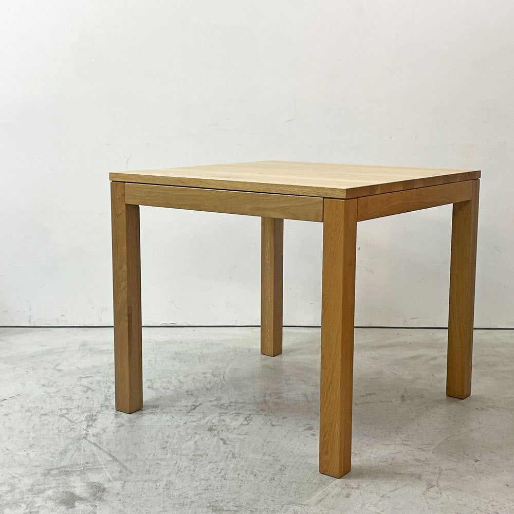 無印良品 MUJI ダイニングテーブル 無垢集成材 オーク材 引出付 W80cm スクエア ナチュラルスタイル 参考価格￥59,900- ●