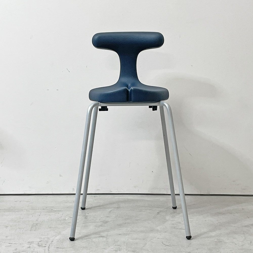 アーユル・チェア ayur-chair × ヒューマンメイド HUMAN MADE スツールタイプ SH49 四本脚 姿勢矯正 坐骨椅子 健康椅子 ネイビー 限定カラー 希少 ●