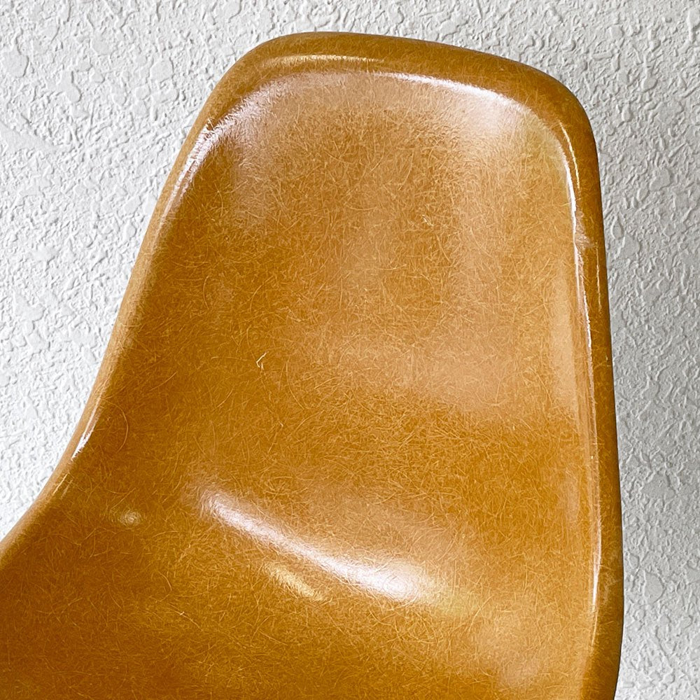 ハーマンミラー Herman Miller サイドシェルチェア 2nd 希少 オークルダーク エッフェルベース リプロダクト脚 イームズ ビンテージ ミッドセンチュリー ◇