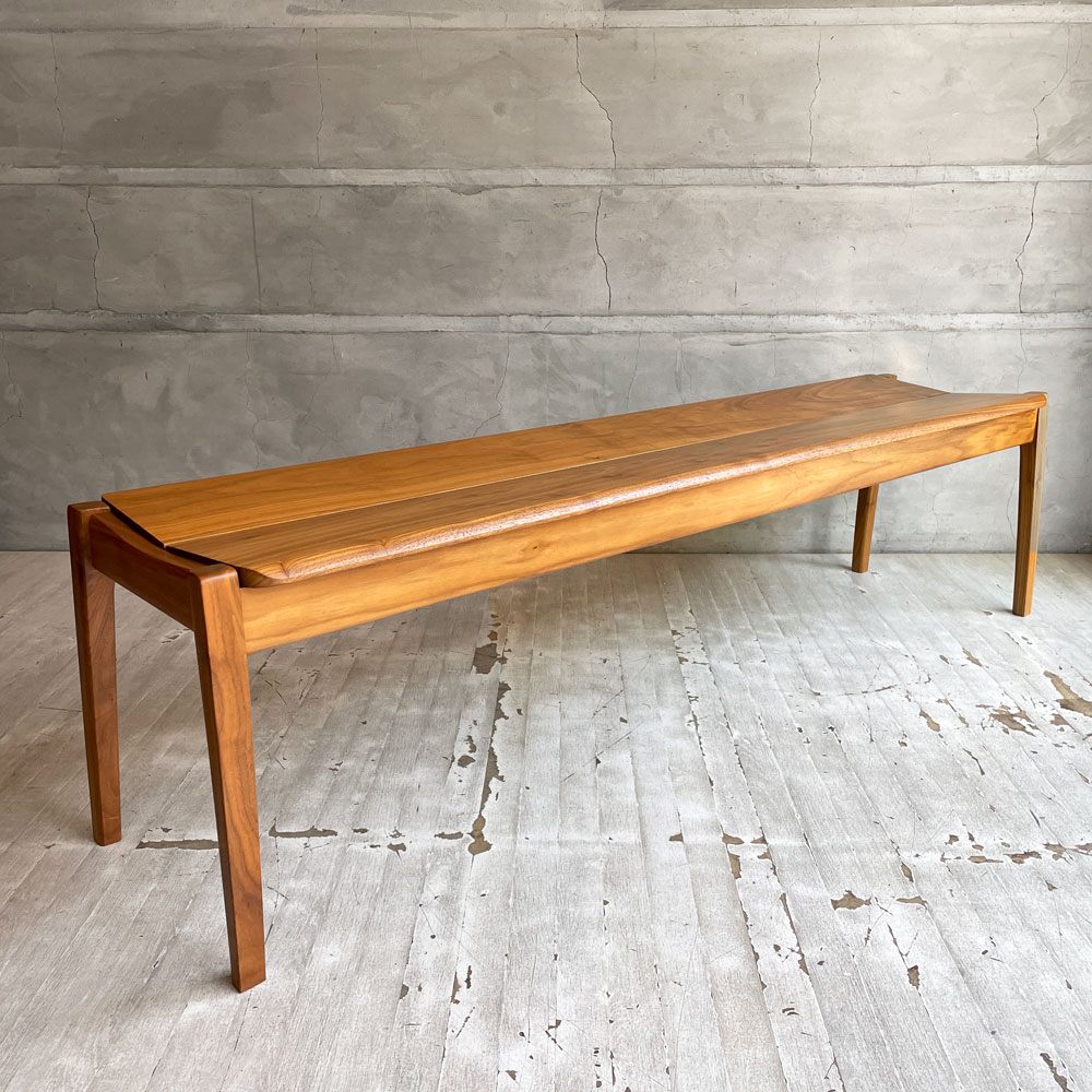 冨士ファニチア FUJI FURNITURE コティ Koti 3Pベンチ X02580S W160cm ウォールナット材 板座 定価￥134,200- ♪