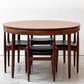 フレムロジェ Frem Rojle ディネッテ Dinette エクステンション ラウンド ダイニングテーブル & ダイニングチェア 4本脚×4脚 計5点セット ハンス・オルセン Hans Olsen 北欧家具 ビンテージ ●