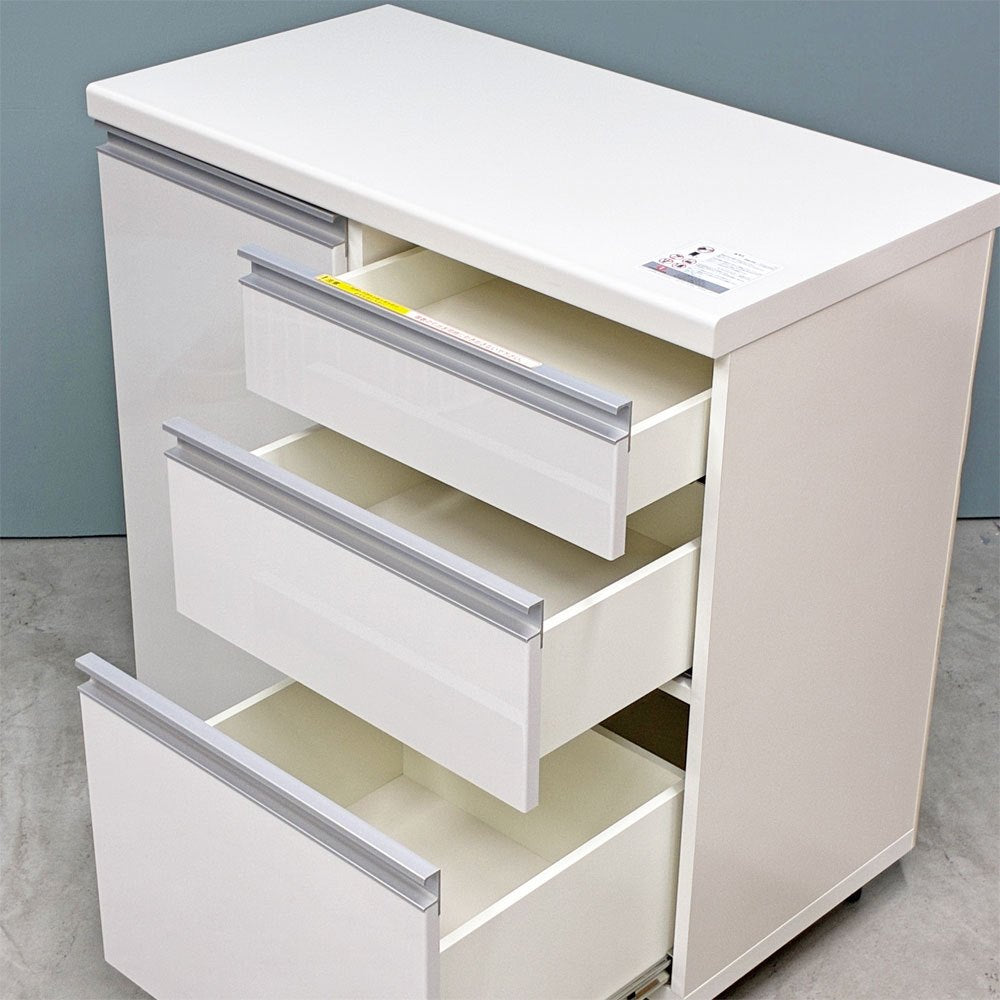 パモウナ Pamouna キッチンカウンター チェスト 食器棚 W90cm ソフトクローズ シンプルモダン IDC大塚家具取り扱い ◎