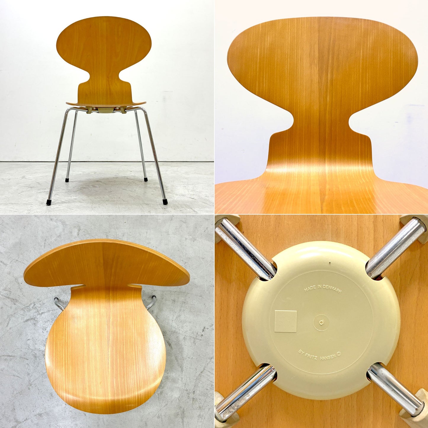 フリッツハンセン Fritz Hansen 3101 アリンコチェア アントチェア 4本脚 ナチュラルビーチ ラッカー仕上げ アルネ・ヤコブセン E ●