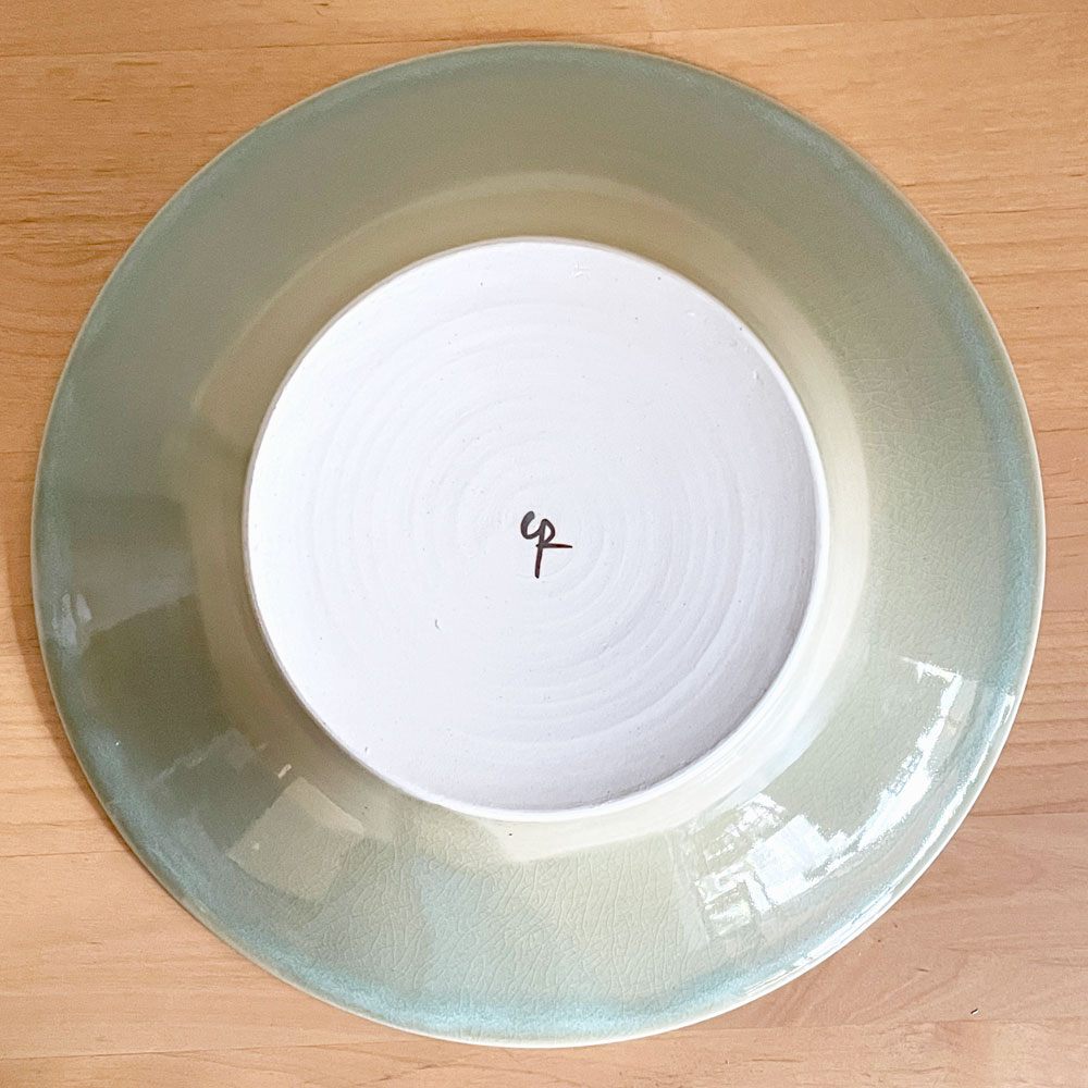 クリスチャンヌ ペロション Christiane Perrochon ポルセラン PORCELAIN 深皿 プレート ボウル グリーンカラー イタリア 陶器 ハンドメイド 現代作家 ■