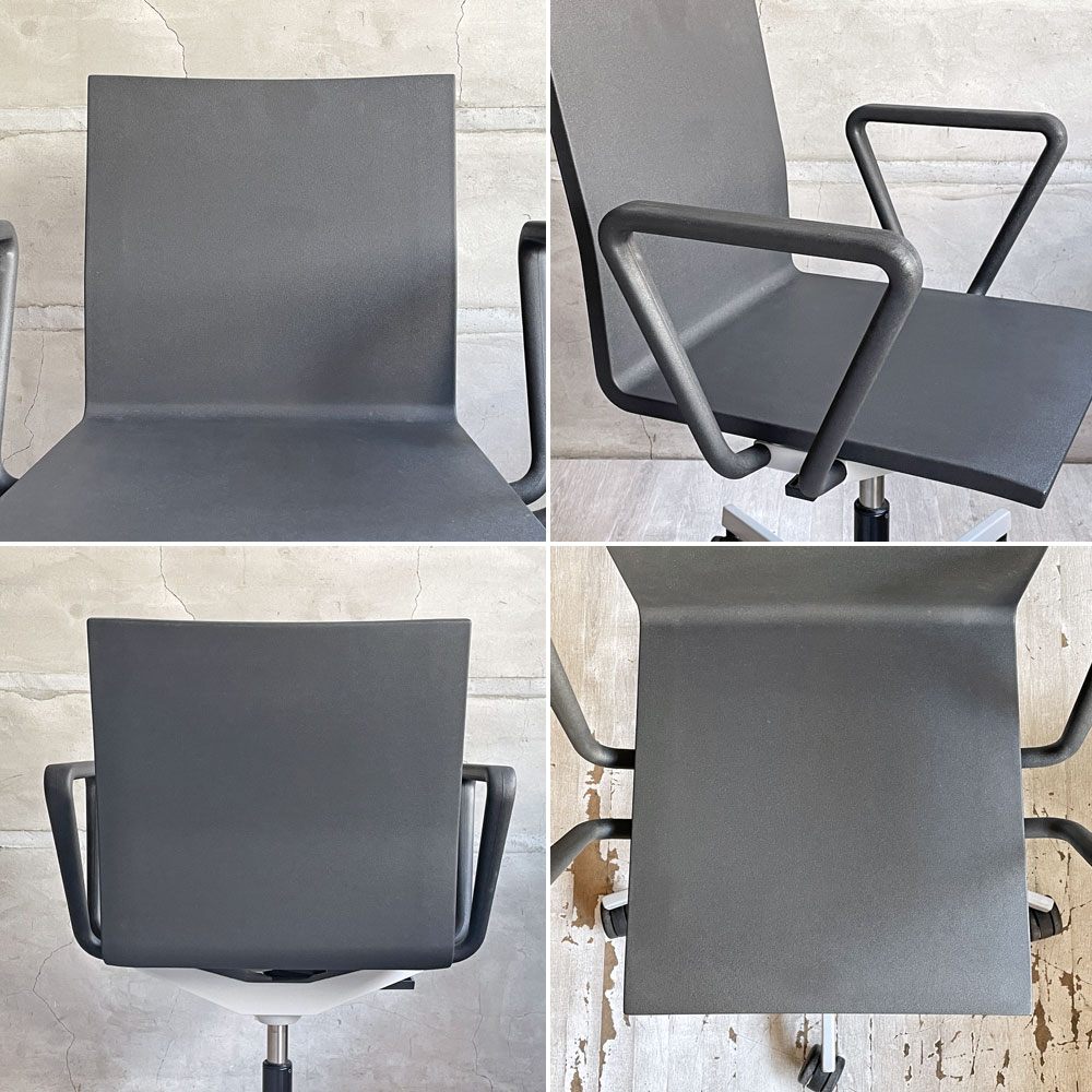ヴィトラ vitra ゼロフォー .04 スタジオチェア アームレスト付 ハードキャスター マールテン・ヴァン・セーヴェレン Maarten Van Severen 定価￥202,400- A ♪