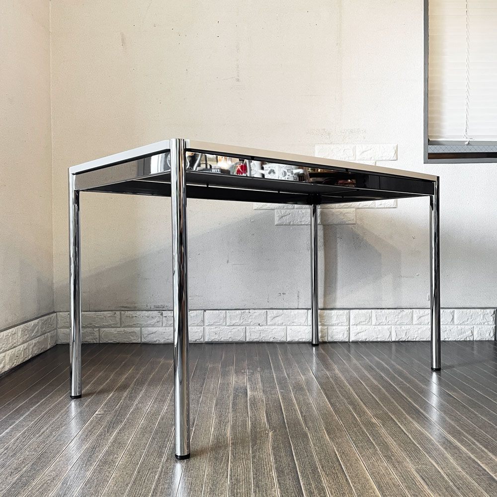 ユーエスエムハラー USM Haller モジュラーファニチャー ハラーテーブル デスク W120×D65cm ホワイト系カラー 高さ調節機能付 希少サイズ ◎
