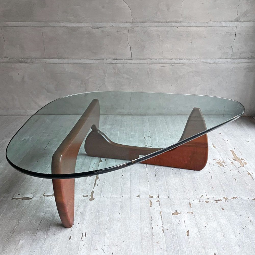 ヴィトラ vitra コーヒーテーブル Coffee Table イサムノグチ Isamu Noguchi ガラス天板 厚19mm ウォールナットフレーム ミッドセンチュリー 名作  参考定価￥514,800- ♪