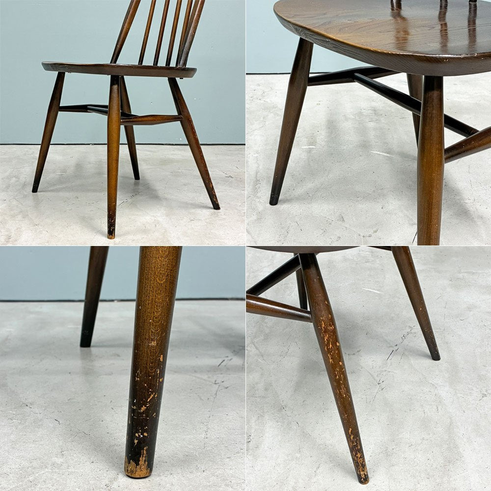 アーコール Ercol クエーカーチェア ダイニングチェア ハイバック オールドコロニアル ブラウン エルム材 × ビーチ材 UKビンテージ 英国家具 ◎