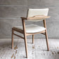 シギヤマ家具 CC-003CHAIR セミアームチェア ダイニングチェア オーク材 PVCレザー ホワイト  モダンテイスト A ♪