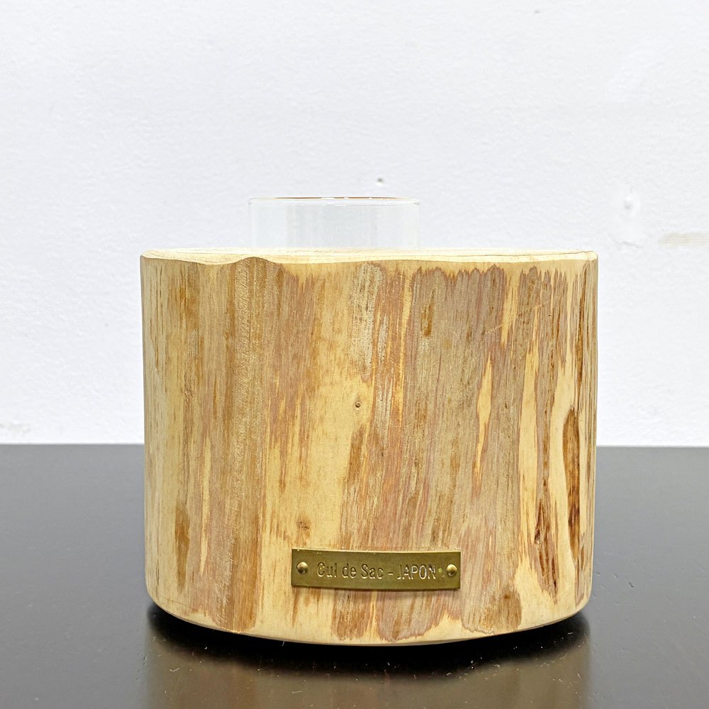 カルデサック Cul de Sac-JAPON 青森ヒバ フラワーベース 小丸太 SMALL LOG クリアベース アロマディフューザー ●