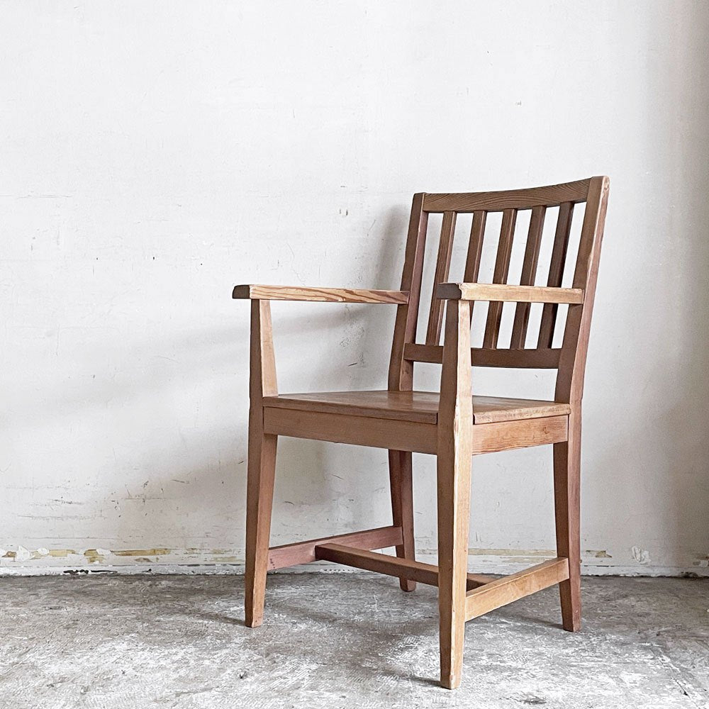 北の住まい設計社 ミッションアームチェア Mission arm chair ダイニングチェア 板座 パイン材 ナチュラル ■
