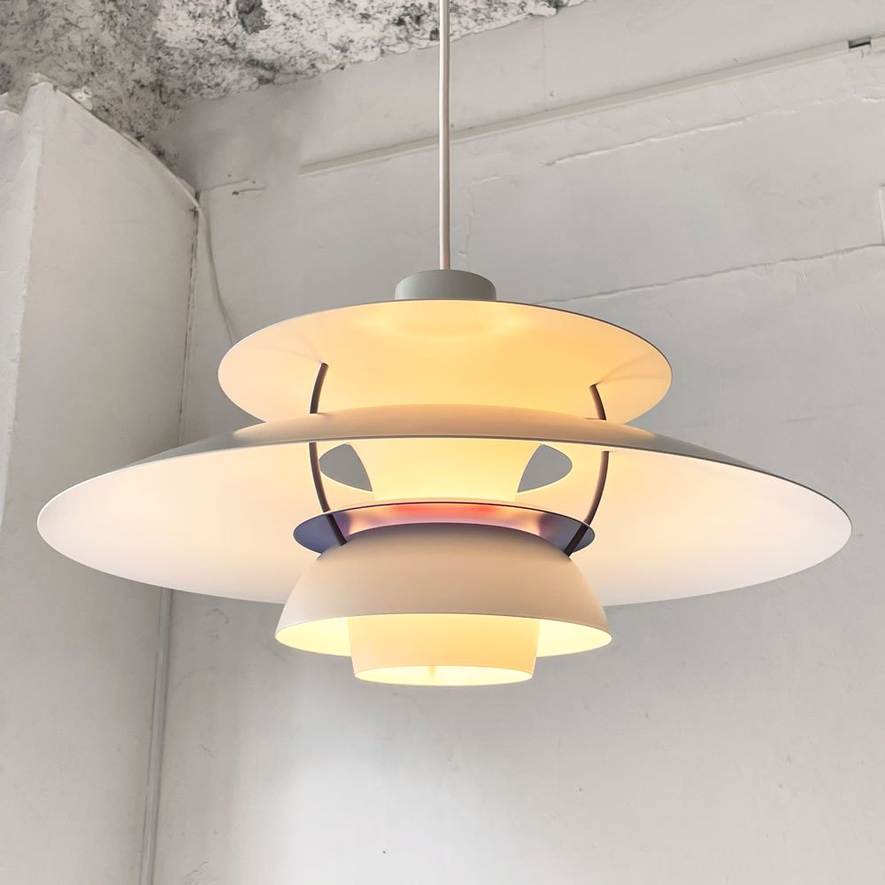 ルイスポールセン Louis Poulsen PH5 ホワイト ペンダントライト ポール・ヘニングセン Poul Henningsen デンマーク 美品 ★