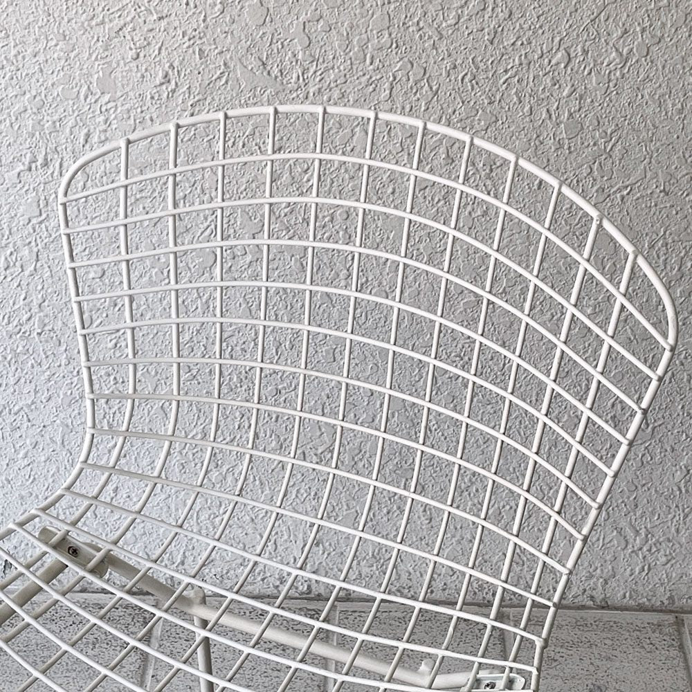 ノル Knoll 420 サイドチェア ワイヤーチェア ホワイト ハリー・ベルトイア Harry Bertoia ミッドセンチュリー 名作椅子 ◇