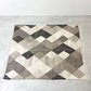 ノーチェ NOCE ウールモザイクラグ WOOL MOSAIC RUG 手機織り インドキリム ラグマット インド綿 197 × 146 cm ブラウン系 ●