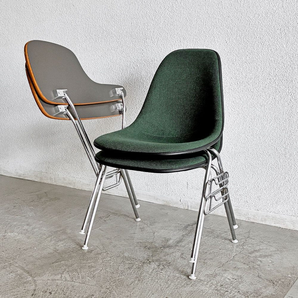 ハーマンミラー Herman Miller サイドシェルチェア セカンド 2nd ビンテージ アプホルスター スクールベース 肘掛けテーブル付 イームズ ミッドセンチュリー A 〓