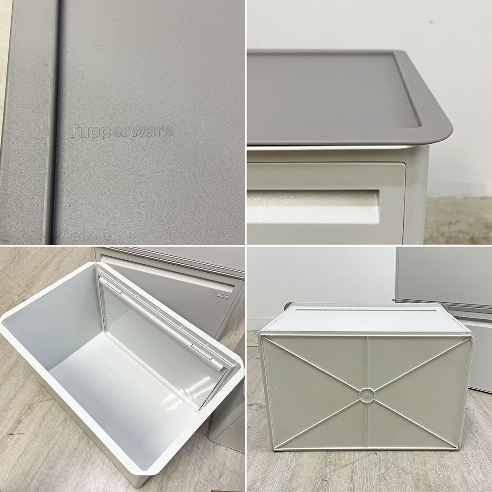 タッパーウェア Tupperware マルチオーガナイザー 4段 ワイド ドロップダウンドア ホワイト アメリカ ●