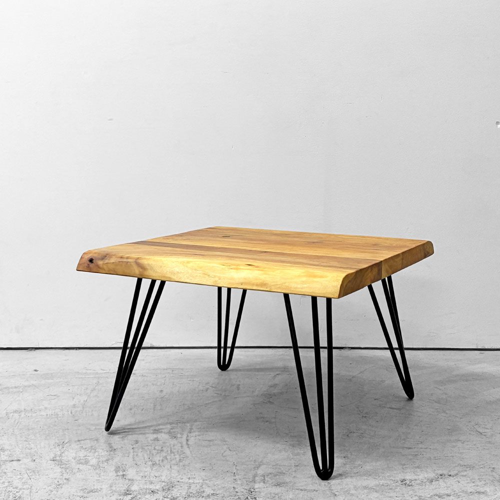 クラフト家具 Craft furniture 無垢材天板 ローテーブル ヘアピンレッグ 耳付き オーダーメイド ●