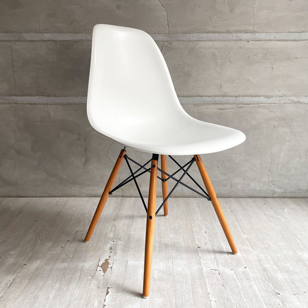 ハーマンミラー Herman Miller × ヴィトラ vitra サイドシェルチェア ポリプロピレン ドゥエルレッグ ホワイト  C&R イームズ ミッドセンチュリー ♪